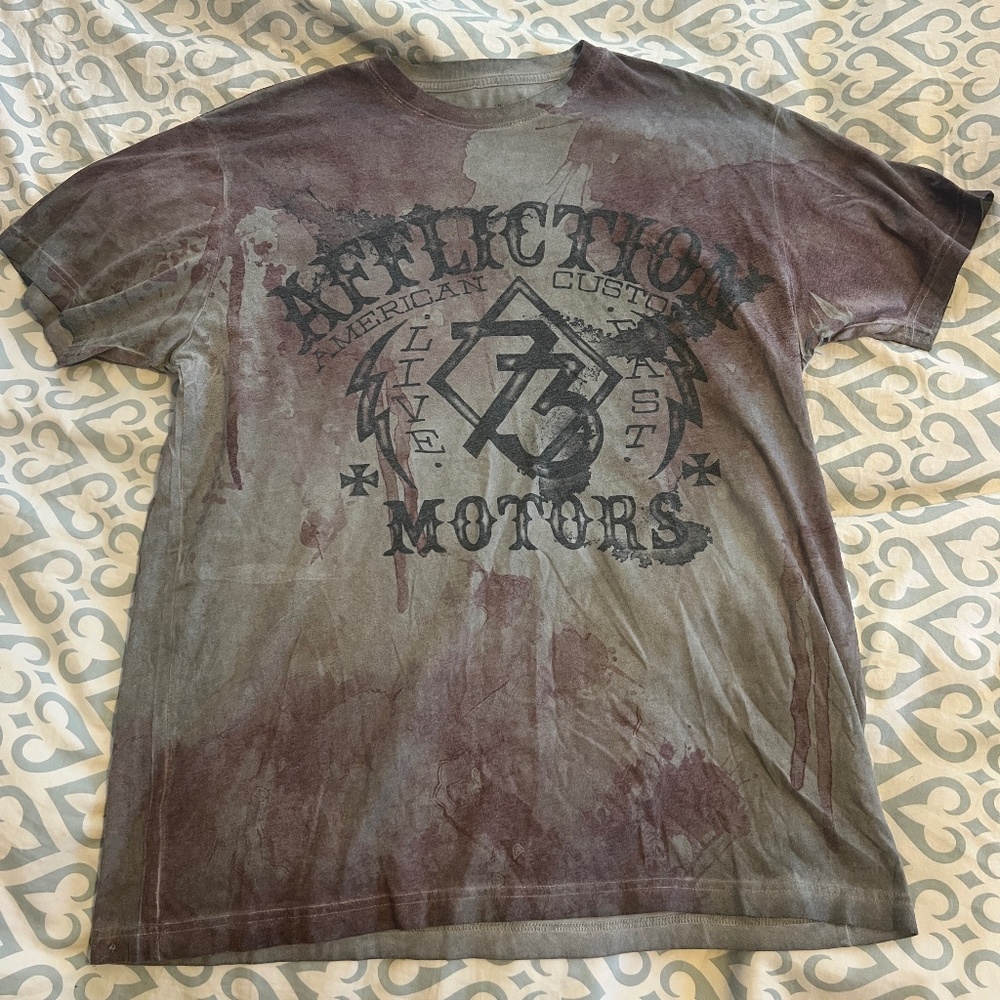 Affliction rare biker shirt , XL